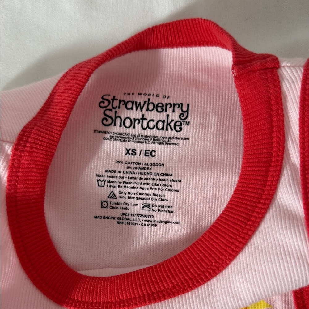 Strawberry Shortcake Pink Crop Top - Picture 2 of 5